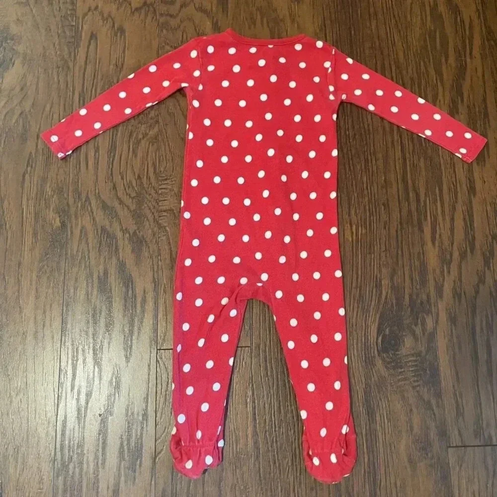 Carter's Christmas Santa Polka Dot Footed Pajamas, 18 Months